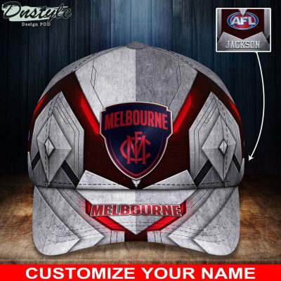 AFL Melbourne Demons Custom Name Grey Red Classic Cap