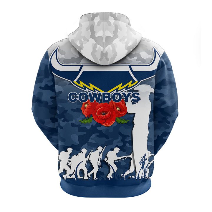 NRL North Queensland Cowboys ANZAC Day Camo Pullover Hoodie NRL North Queensland Cowboys ANZAC Day Camo Pullover Hoodie