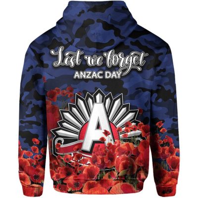 AFL Western Bulldogs Blue Poppy Flowers Pullover Hoodie