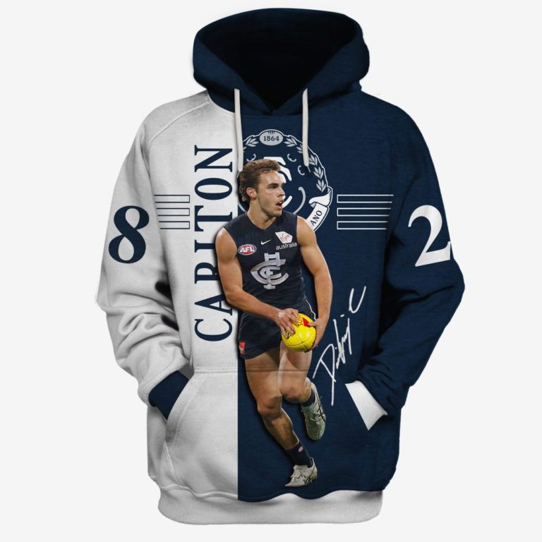 AFL Carlton Blues David Cuningham #28 Pullover Hoodie AFL Carlton Blues David Cuningham #28 Pullover Hoodie