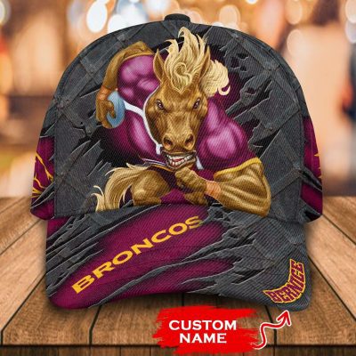 NRL Brisbane Broncos Fan Art Mascot Custom Name Classic Cap