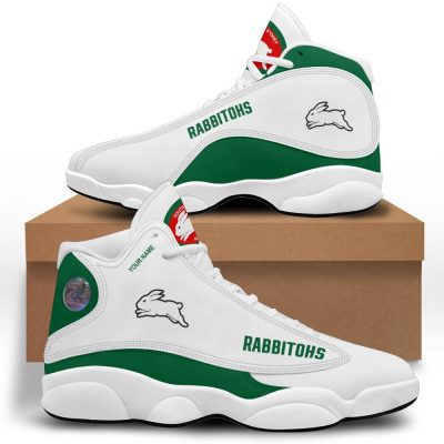 NRL South Sydney Rabbitohs White Green Air Jordan 13 Shoes