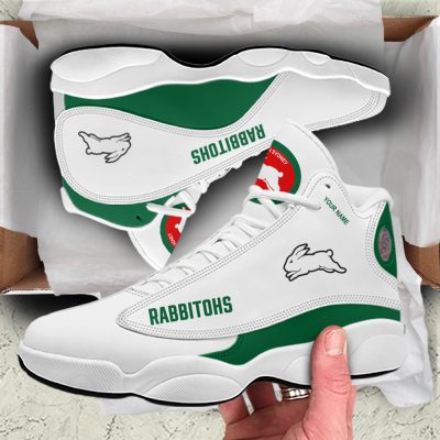 NRL South Sydney Rabbitohs White Green Air Jordan 13 Shoes