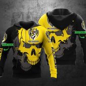 AFL Richmond Tigers Custom Name Skull Pullover Hoodie