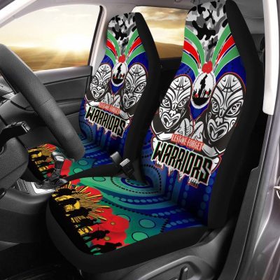 NRL New Zealand Warriors ANZAC Maori Mask Car Seat Covers