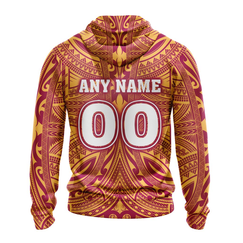 AFL Brisbane Lions Custom Name Number Polynesian Concept Pullover Hoodie AFL Brisbane Lions Custom Name Number Polynesian Concept Pullover Hoodie