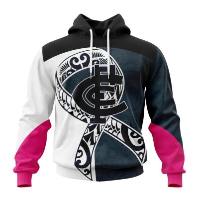 AFL Carlton Blues Custom Name Number Fight Cancer Pullover Hoodie