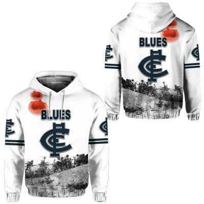AFL Carlton Blues Original Style - White Pullover Hoodie