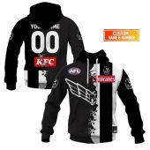 Afl Collingwood Magpies Custom Name Number 2023 Mix Guernsey V2 Pullover Hoodie Front Back.jpg - demo10