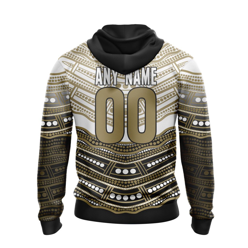 AFL Collingwood Magpies Custom Name Number Indigenous Mascot Pullover Hoodie AFL Collingwood Magpies Custom Name Number Indigenous Mascot Pullover Hoodie