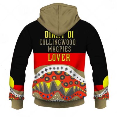 AFL Collingwood Magpies Dinky Di Lover Aboriginal Flag x Indigenous Pullover Hoodie