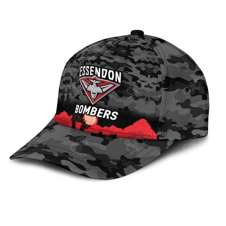 AFL Essendon Bombers ANZAC Day Black Classic Cap AFL Essendon Bombers ANZAC Day Black Classic Cap