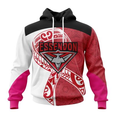AFL Essendon Bombers Custom Name Number Fight Cancer Pullover Hoodie