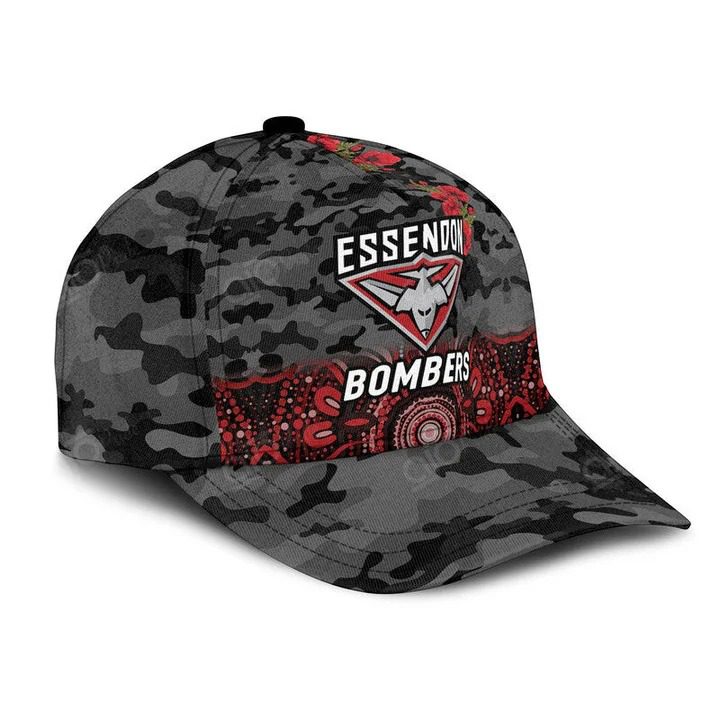 AFL Essendon Bombers Indigenous Black Classic Cap AFL Essendon Bombers Indigenous Black Classic Cap