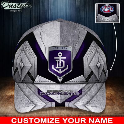 AFL Fremantle Dockers Custom Name Grey Purple Classic Cap