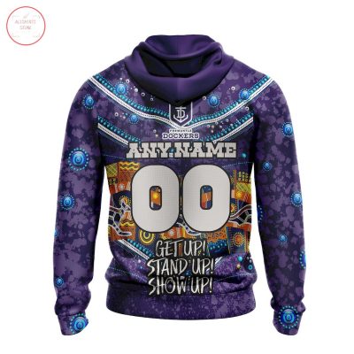 AFL Fremantle Dockers Custom Name Number Purple Indigenous Pullover Hoodie