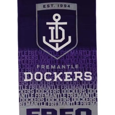 AFL Fremantle Dockers Purple Gray EST 1994 FREO Beach Towel