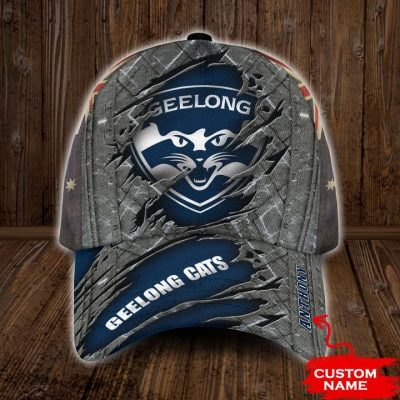 AFL Geelong Cats Custom Name Navy Blue Classic Cap
