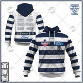 AFL Geelong Cats Premiers 2022 Guernsey Signatures Pullover Hoodie