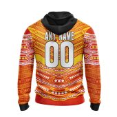 Afl Gold Coast Suns Custom Name Number Indigenous Mascot Pullover Hoodie Back.jpg - demo10