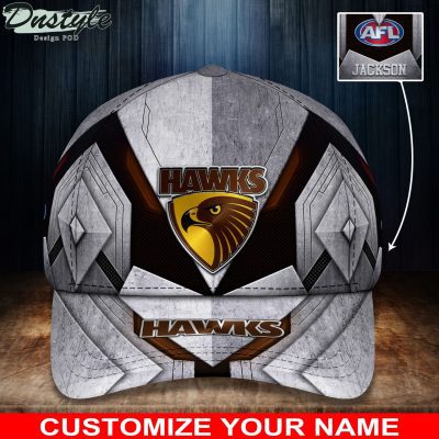 AFL Hawthorn Hawks Custom Name Grey Classic Cap