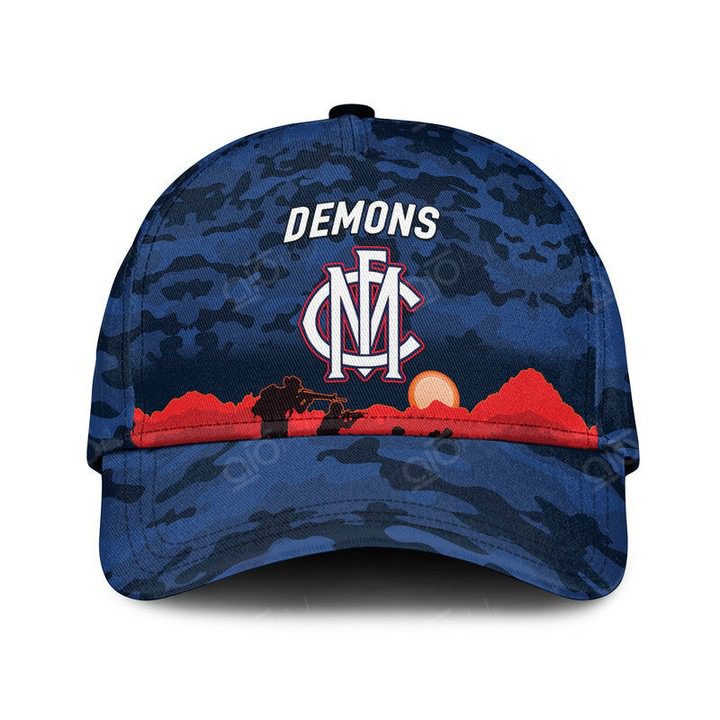 AFL Melbourne Demons ANZAC Day Blue Red Classic Cap AFL Melbourne Demons ANZAC Day Blue Red Classic Cap
