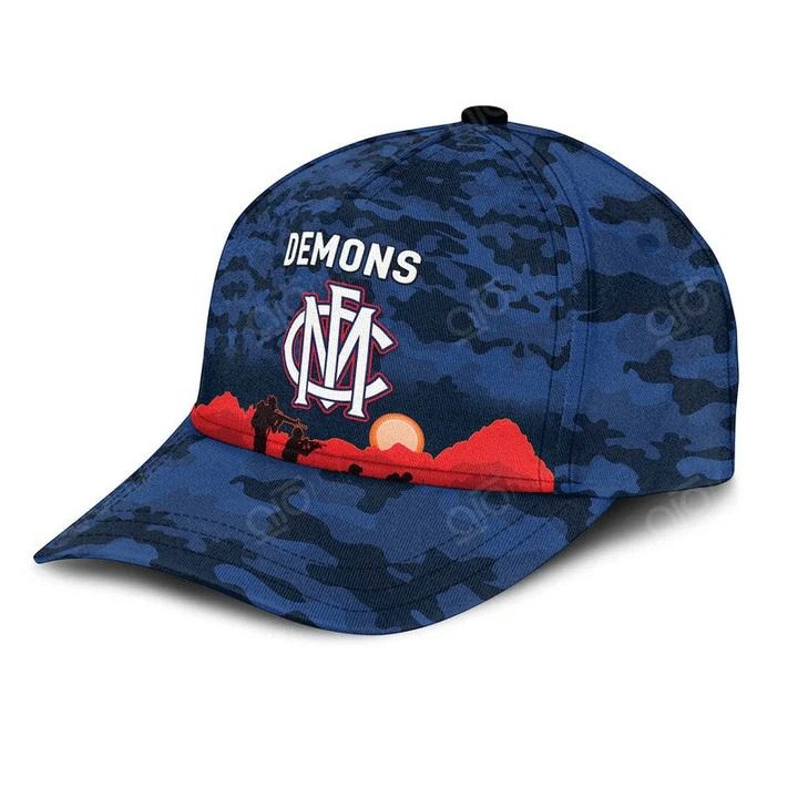 AFL Melbourne Demons ANZAC Day Blue Red Classic Cap AFL Melbourne Demons ANZAC Day Blue Red Classic Cap