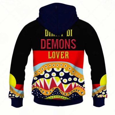 AFL Melbourne Demons Dinky Di Lover Aboriginal Flag x Indigenous Pullover Hoodie