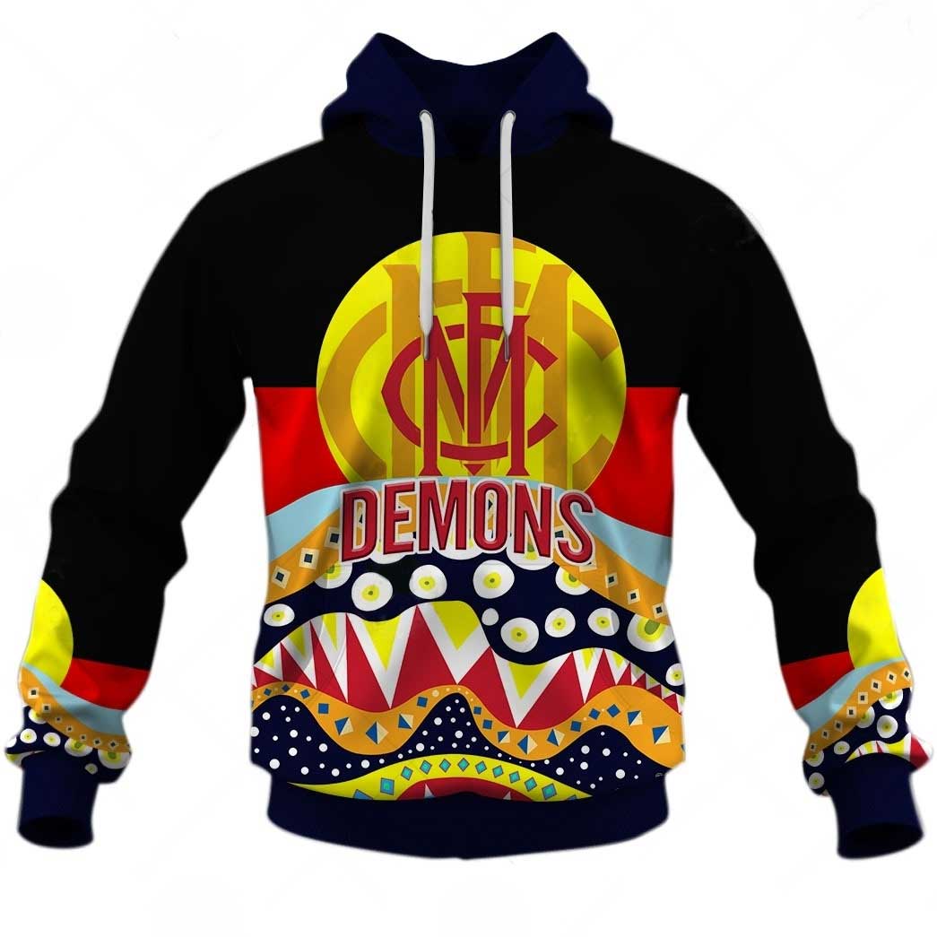 AFL Melbourne Demons Dinky Di Lover Aboriginal Flag x Indigenous Pullover Hoodie AFL Melbourne Demons Dinky Di Lover Aboriginal Flag x Indigenous Pullover Hoodie