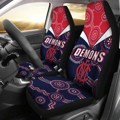 AFL Melbourne Demons Indigenous Fancy Car Seat Covers