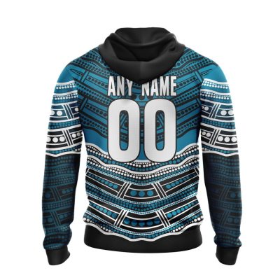 AFL Port Adelaide Custom Name Number Indigenous Mascot Pullover Hoodie