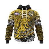 Afl Richmond Tigers Custom Name Number Indigenous Mascot Pullover Hoodie Front.jpg - demo10