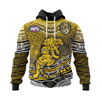 AFL Richmond Tigers Custom Name Number Indigenous Mascot Pullover Hoodie