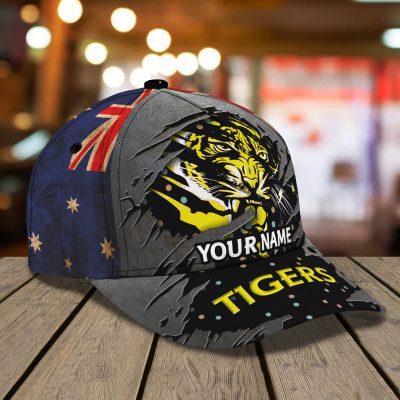 AFL Richmond Tigers Custom Name Yellow Black Classic Cap