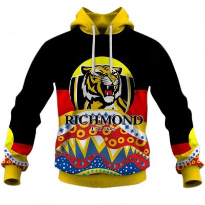 AFL Richmond Tigers Dinky Di Lover Aboriginal Flag x Indigenous Pullover Hoodie