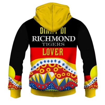 AFL Richmond Tigers Dinky Di Lover Aboriginal Flag x Indigenous Pullover Hoodie
