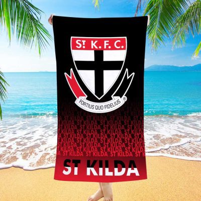 AFL St Kilda Saints Black Red Beach Towel