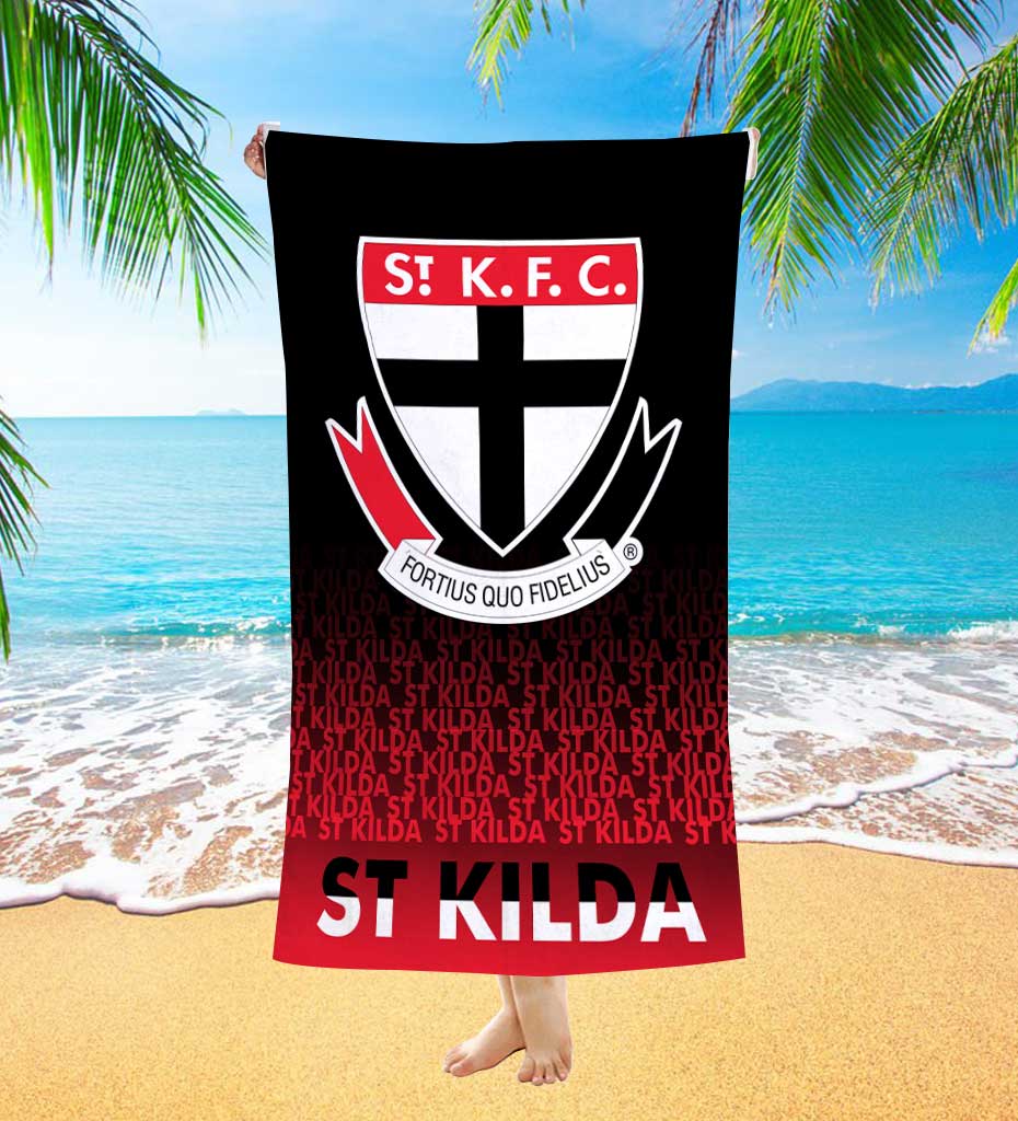 AFL St Kilda Saints Black Red Beach Towel AFL St Kilda Saints Black Red Beach Towel
