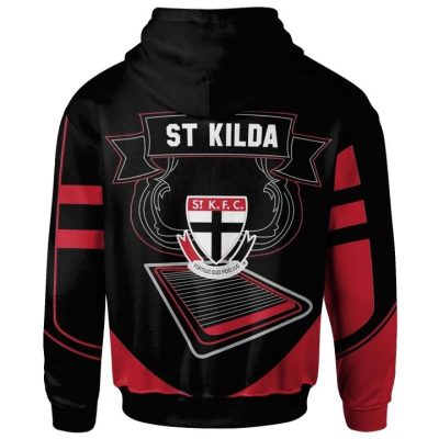 AFL St Kilda Saints Black Red Pullover Hoodie