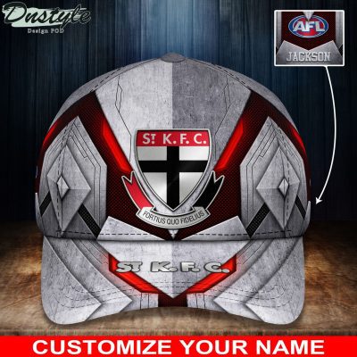 AFL St Kilda Saints Custom Name Grey Red Classic Cap