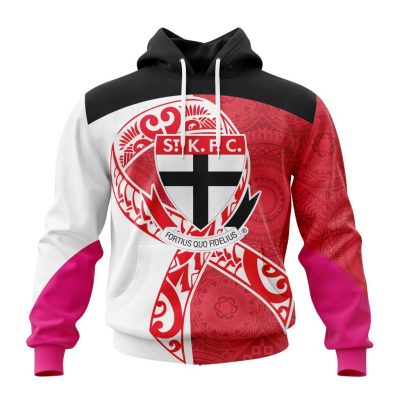 AFL St Kilda Saints Custom Name Number Fight Cancer Pullover Hoodie