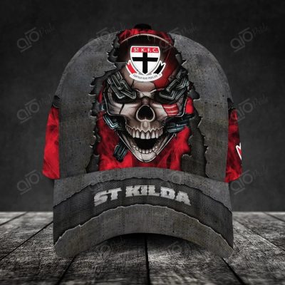 AFL St Kilda Saints Custom Name Skull Classic Cap