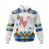 Afl Sydney Swans Custom Name Number Autism Awareness Pullover Hoodie Front.jpg - demo10