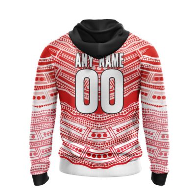 AFL Sydney Swans Custom Name Number Indigenous Mascot Pullover Hoodie