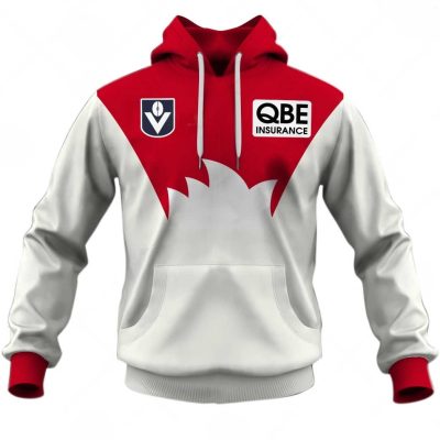 AFL Sydney Swans Custom Name Number Vintage Guernsey 1989 HERITAGE Pullover Hoodie