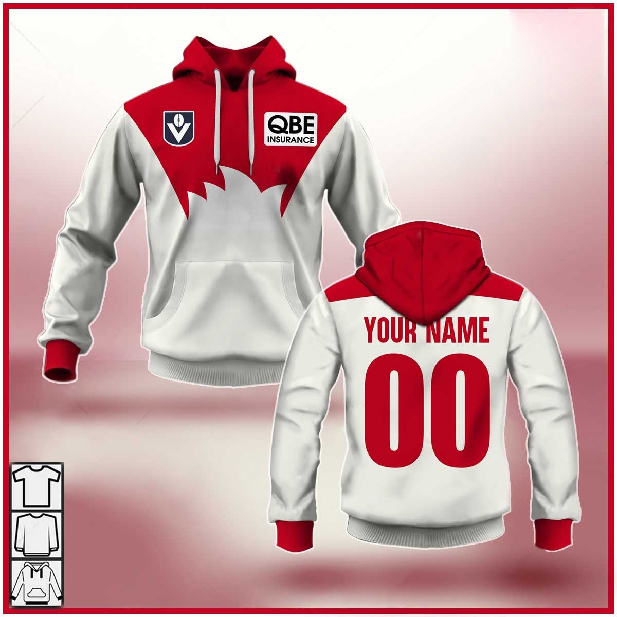 AFL Sydney Swans Custom Name Number Vintage Guernsey 1989 HERITAGE Pullover Hoodie AFL Sydney Swans Custom Name Number Vintage Guernsey 1989 HERITAGE Pullover Hoodie