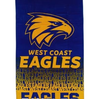 AFL West Coast Eagles Blue Yellow Beach Towel