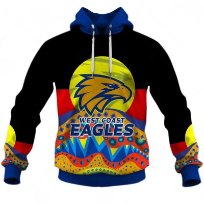 AFL West Coast Eagles Dinky Di Lover Aboriginal Flag x Indigenous Pullover Hoodie
