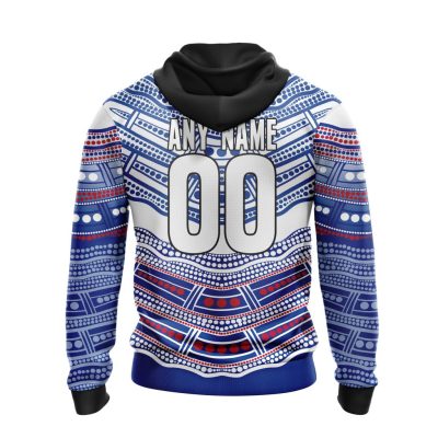 AFL Western Bulldogs Custom Name Number Indigenous Mascot Pullover Hoodie