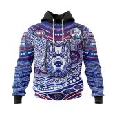 Afl Western Bulldogs Custom Name Number Indigenous Mascot Pullover Hoodie Front.jpg - demo10
